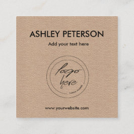 Cartão De Visita Quadrado Papel Kraft | Ícones de mídia social Logotipo pers