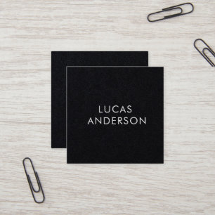 Cartão De Visita Quadrado Papel Preto Sólido Personalizado Moderno para Tipo