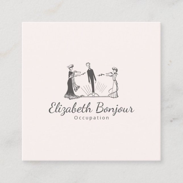 CARTÃO DE VISITA QUADRADO PAPEL/TAMANHO/OPÇÕES DE FORMATO - (Frente)