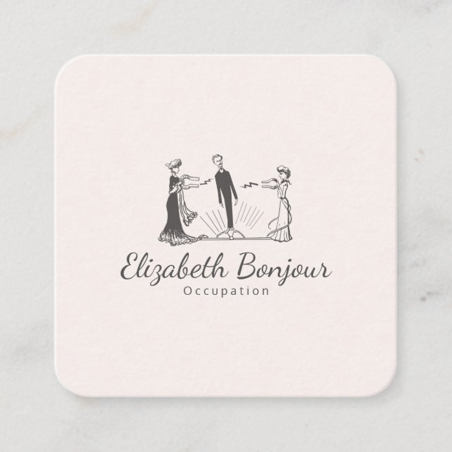 CARTÃO DE VISITA QUADRADO PAPEL/TAMANHO/OPÇÕES DE FORMATO - (Frente)