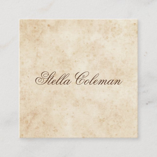 Cartão De Visita Quadrado Papel velho rústico de pergaminho antigo (Frente)