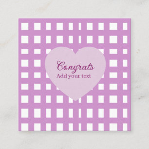 Cartão De Visita Quadrado Parabéns simples minimalista graduação roxo s