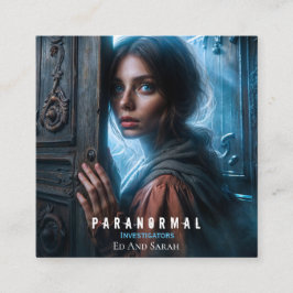 Cartão De Visita Quadrado Paranormal Investigador A Assombração