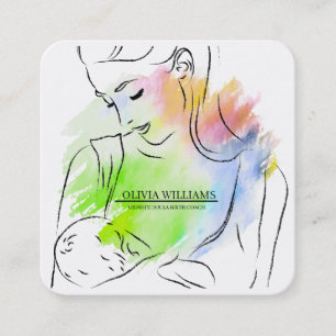 Cartão De Visita Quadrado Parteira Doula Parto Nascimento Gravidez