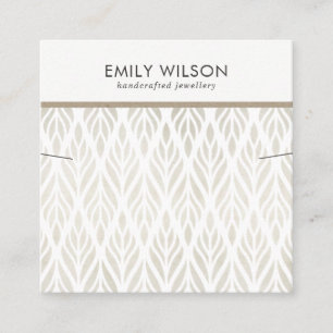 CARTÃO DE VISITA QUADRADO PASTEL OFF WHITE FLORAL NECKLACE BRACELET EXIBIR