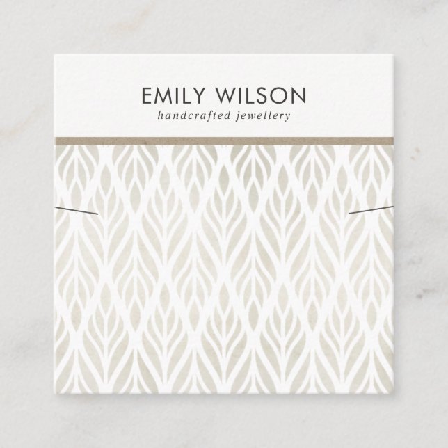 CARTÃO DE VISITA QUADRADO PASTEL OFF WHITE FLORAL NECKLACE BRACELET EXIBIR (Frente)