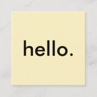 Pastel Yellow Minimalist Hello
