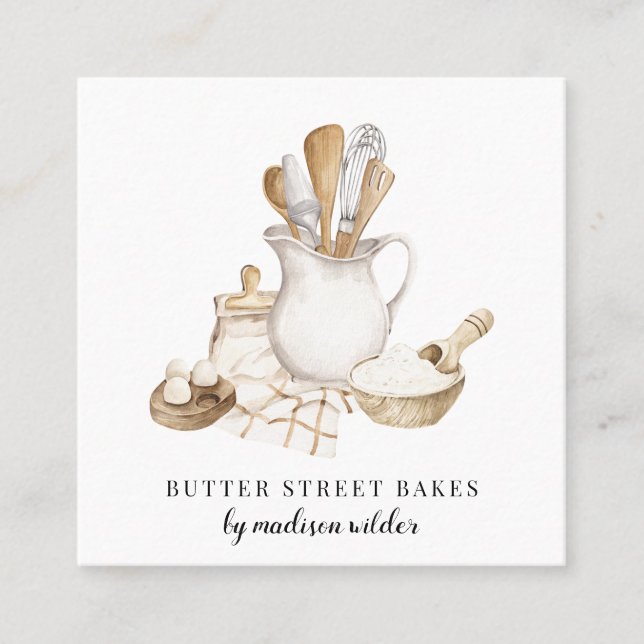 Cartão De Visita Quadrado Pastelaria (Frente)