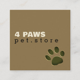 Cartão De Visita Quadrado Pata de Cachorro Pet Shop