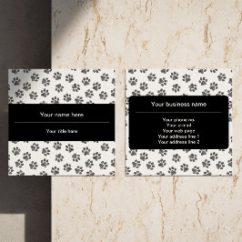 Cartão De Visita Quadrado Patas, Patas-Cães, Patas-Gatos, Patas-Negras