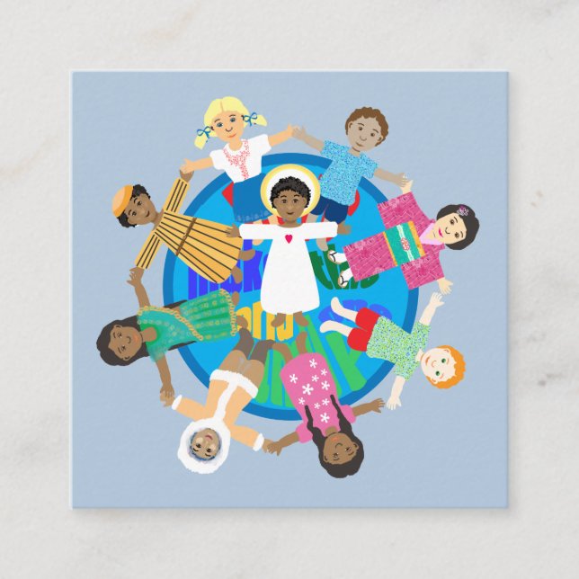 Cartão De Visita Quadrado Paz na Terra uma oração familiar (Frente)