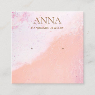 Cartão De Visita Quadrado Peach Pink Beach Stuart Earrando Jewelry Display