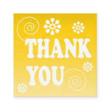 Pedido de giro retrô - Obrigado amarelo