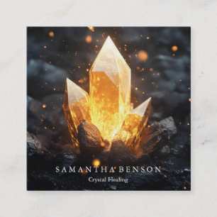 Cartão De Visita Quadrado Pedras modernas elegantes - cristais curando