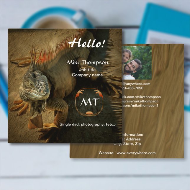 Cartão De Visita Quadrado Pedro o Iguana 0768 Calling Card (Criador carregado)