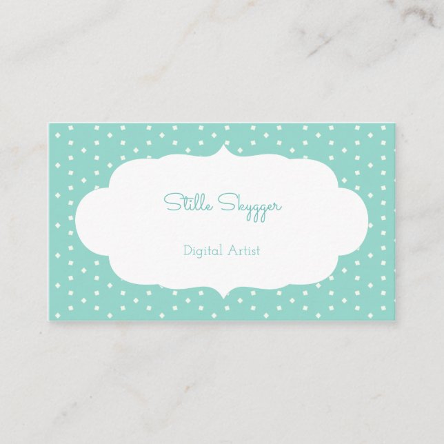 Cartão De Visita Quadrado pequeno azul (Frente)