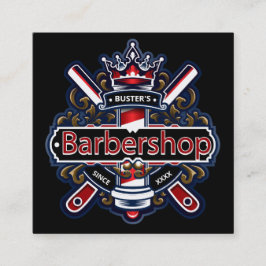 Cartão De Visita Quadrado Personalização de Polos Barber Americano