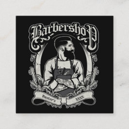 Cartão De Visita Quadrado Personalização em quadrado do Hipster preto-n-bran