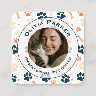 Cartão de Visita Quadrado Personalizado com Foto p