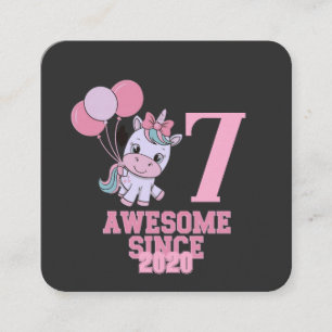 Cartão De Visita Quadrado Personalizar Garota de Aniversário do Unicórn Anti