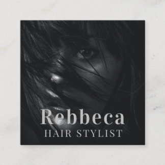 Cartão De Visita Quadrado Personalizar Retro Hairdresser de Fotografias