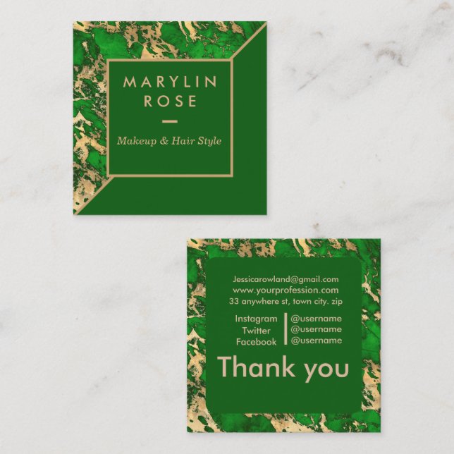 CARTÃO DE VISITA QUADRADO PERSONALIZÁVEL MARBLE (Frente/Verso)