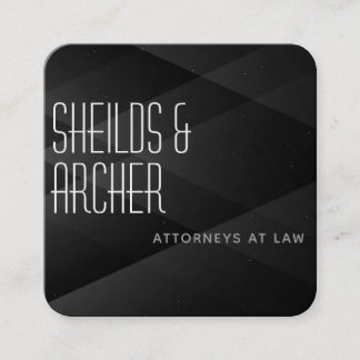 Cartão De Visita Quadrado Personalize o Na moda minimalista Abstrato preto m