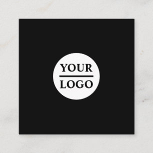 Cartão De Visita Quadrado Personalize seu próprio círculo de logotipo pret
