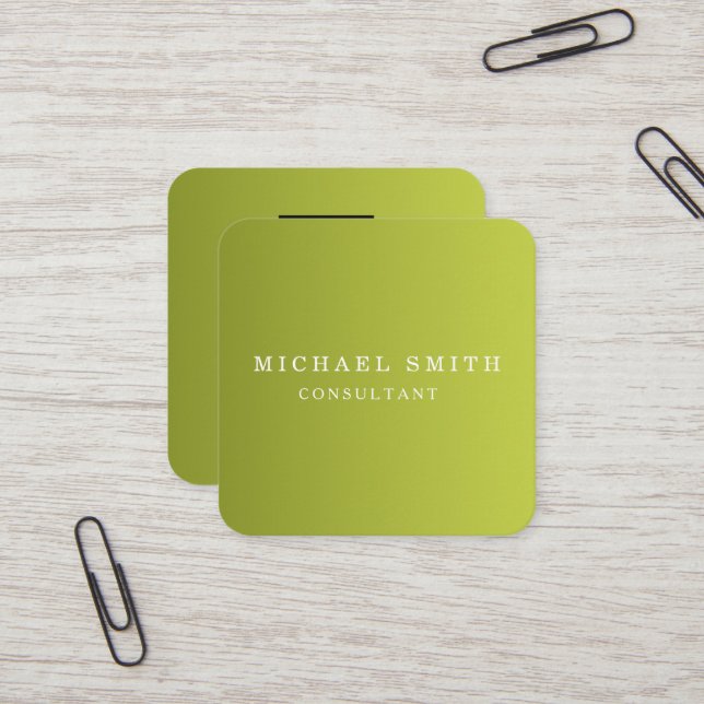 Cartão De Visita Quadrado Personalized Custom Minimalist Modern QR Code Logo (Frente/Verso In Situ)