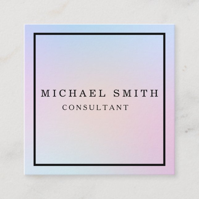 Cartão De Visita Quadrado Personalized Custom Minimalist Modern QR Code Logo (Frente)