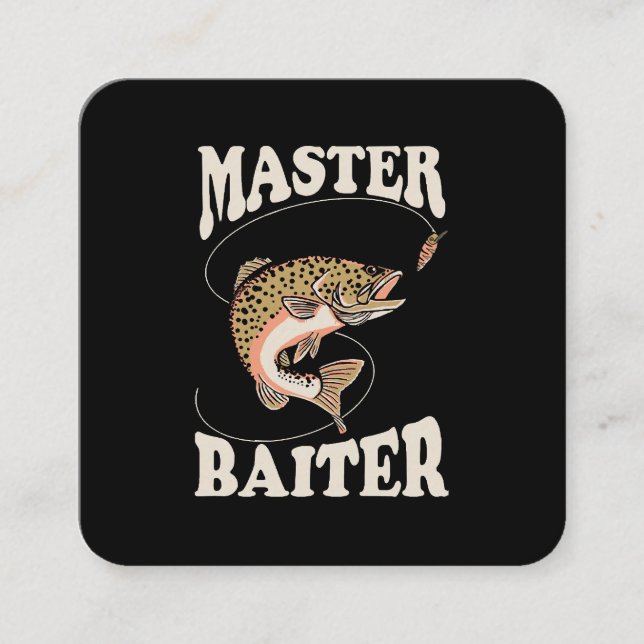 Cartão De Visita Quadrado Pesca com Baiter Master (Frente)