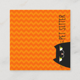 Cartão De Visita Quadrado Pet de Gato Negro