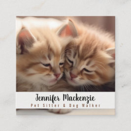 Cartão De Visita Quadrado Pet Sitter e Walker Cão
