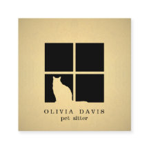 Pet Sitting Services Black and Dourado Faux Metali