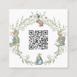 Cartão De Visita Quadrado Peter the Rabbit Wildflower QR Code