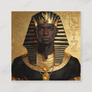 Cartão De Visita Quadrado Pharaoh Energy — Arte Moderna do Antigo Rei Africa