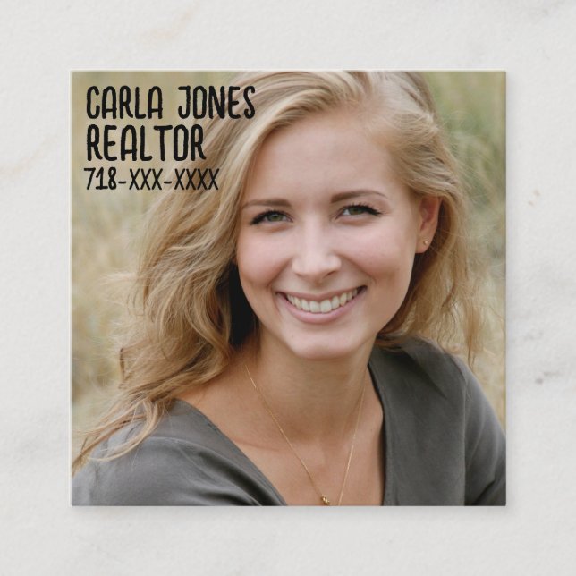 CARTÃO DE VISITA QUADRADO PHOTO BUSINESS CARDS SQUARE (Frente)