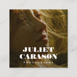 Cartão De Visita Quadrado Photography Bold Typography Full photo