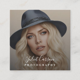 Cartão De Visita Quadrado Photography Script Calligraphy photo