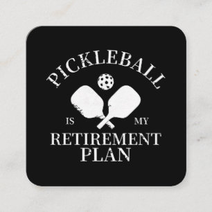 Cartão De Visita Quadrado pickleball é meu plano de aposentadoria