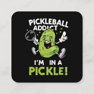 Cartão De Visita Quadrado Pickleball-Engraçado