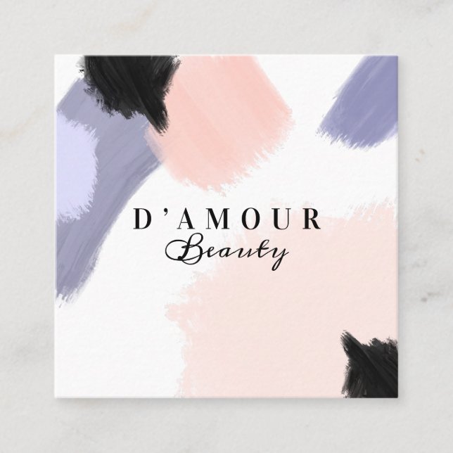 Cartão De Visita Quadrado Pincel de pintura de Abstrato artístico e moderno (Frente)