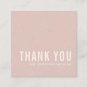 CARTÃO DE VISITA QUADRADO PINK NEGRO SIMPLES CHICO MÍNIMO OBRIGADO POR COMP
