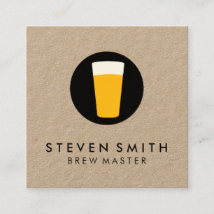 Cartão De Visita Quadrado Pinta do branco do preto do logotipo da cerveja