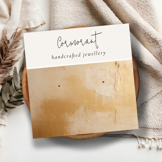 Cartão De Visita Quadrado Pintor de Tinta Dourada Clássica Beige (Criador carregado)