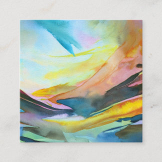 Cartão De Visita Quadrado Pintura de abstrato de aquarela artística