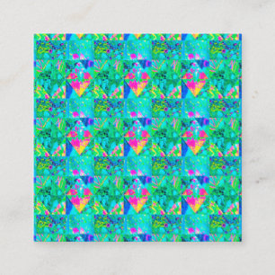 Cartão De Visita Quadrado Pintura do Jardim com Hydrangea e Blues