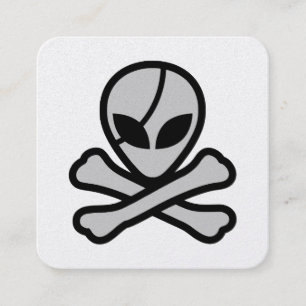 Cartão De Visita Quadrado Pirata de alienígena