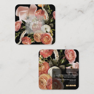 Cartão De Visita Quadrado PixDezines Flores Frescas Botânicas Ranunculus
