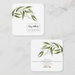 Cartão De Visita Quadrado PixDezines Minimalista Verde Eucalipto